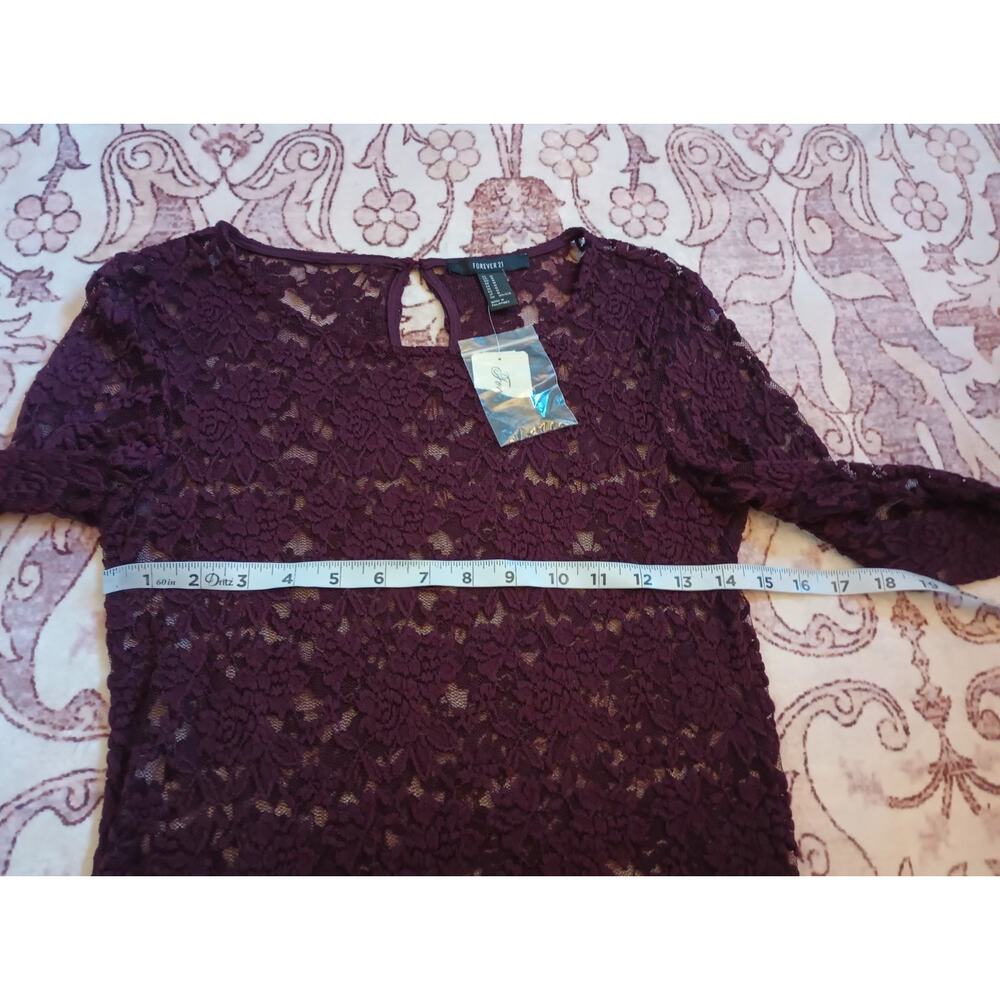 Forever 21 Women's Fairy Grunge Whimsigoth Lace Mesh Fitted Top M NWT - Picture 10 of 10